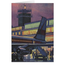 Vintage Airport, Passengers Boarding Aeroplane Card