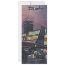 Vintage Airport, Passengers Boarding Aeroplane Custom Invite