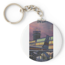 Vintage Airport, Passengers Boarding Aeroplane Key Chain