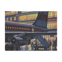 Vintage Airport, Passengers Boarding Aeroplane Postcard