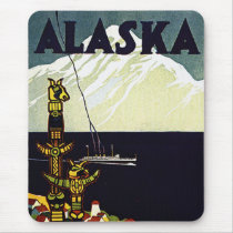 vintage alaska poster mousepad
