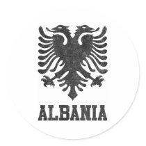 Vintage Albania Round Sticker