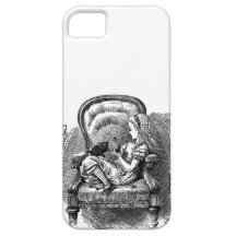 Vintage Alice in Wonderland in chair book drawing iPhone 5 Cover