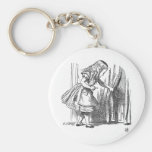 Vintage Alice in Wonderland looking for the door Key Chain