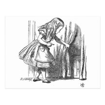 Vintage Alice in Wonderland looking for the door Postcards