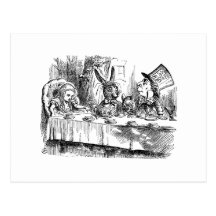 Vintage Alice in Wonderland Mad Hatter tea party Postcards