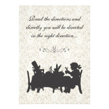 Vintage Alice in Wonderland Tea Party Birthday Announcements