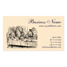 Vintage Alice in Wonderland Tea Party Scene Business Card Template