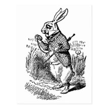 Vintage Alice in Wonderland the White Rabbit Watch Postcards