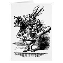 Vintage Alice in Wonderland, White Rabbit Herald Card