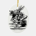 Vintage Alice in Wonderland, White Rabbit Herald Christmas Ornaments