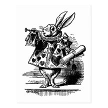 Vintage Alice in Wonderland, White Rabbit Herald Postcard