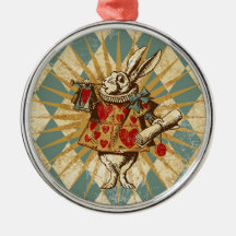 Vintage Alice White Rabbit Christmas Ornament