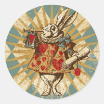 Vintage Alice White Rabbit Sticker
