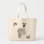 Vintage Alpaca Art Black & White  Bag