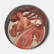 Vintage Alphones Mucha  Dance Fridge Magnets