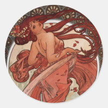 Vintage Alphones Mucha  Dance Sticker