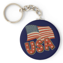 Vintage America Flag Key Chains