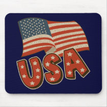 Vintage America Flag Mouse Pads