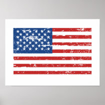 Vintage American Flag Print
