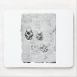 Vintage anatomy drawing of a foetus mousepads