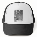 Vintage anatomy drawing, side view, skeleton hats