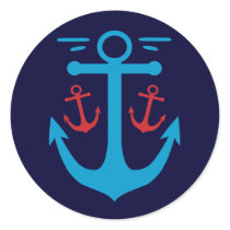 Vintage Anchor Round Sticker