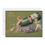 Vintage Angels with Champagne; A Happy New Year invitations