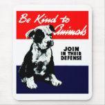 Vintage Animal Kindness Poster mousepads