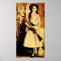 Vintage Annie Oakley Oil Grunge Poster