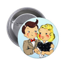 Vintage Anniversary Couple Button