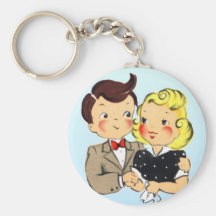 Vintage Anniversary Couple Keychains