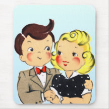 Vintage Anniversary Couple Mousemat