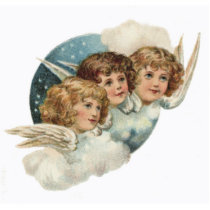 Vintage Antique Angels Christmas Ornament Photo Sculpture