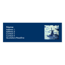 Vintage Antique Delft Blue Tile - Windmill Business Card Templates