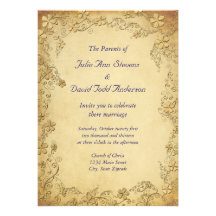 Vintage Antique Floral Wedding Custom Announcements