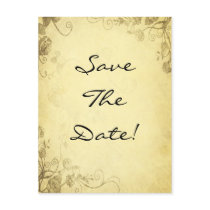 Vintage Antique Look  Save The Date Postcard