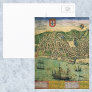 Vintage Antique Map; Town Plan of Lisbon, 1598 Post Card