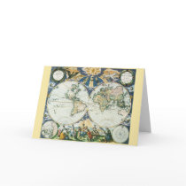Vintage Antique Old World Map by Pieter Goos, 1666 Greeting Cards