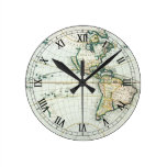 Vintage Antique Old World Map by Pieter Goos, 1666 Wallclocks