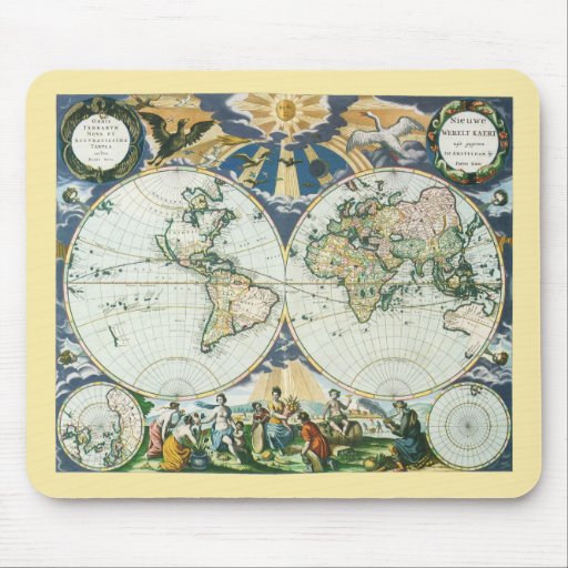 Vintage Antique Old World Map by Pieter Goos, 1666 Mouse Pads