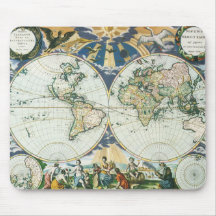 Vintage Antique Old World Map by Pieter Goos, 1666 Mouse Pads