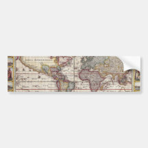 Vintage Antique Old World Map Design Faded Print Bumper Stickers
