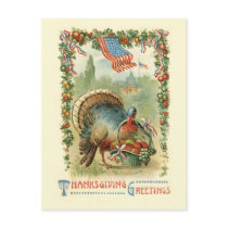 Vintage Antique Patriotic Thanksgiving Postcard