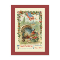 Vintage Antique Patriotic Thanksgiving Postcard