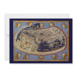 Vintage Antique Ptolemaic World Map, 1482 Custom Invitations