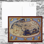 Vintage Antique Ptolemaic World Map, 1482 Post Cards
