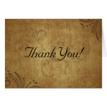 Vintage Antique Teastain Custom Thank You Cards