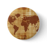 Vintage Antique World Map Montage buttons
