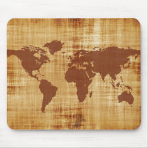 Vintage Antique World Map Montage Mouse Pads